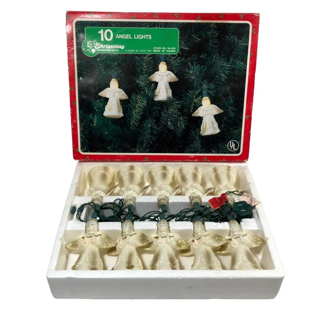 Vintage House of Lloyd 1987 Christmas Around the World 10 Angel Lights #54-558
